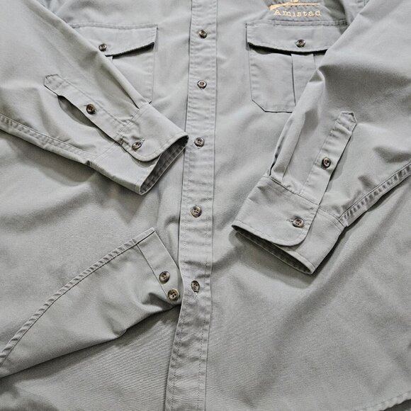 Cabela's Shirt Men XL Military Green Safari Series LS Buttons Pockets Cotton - Picture 11 of 16